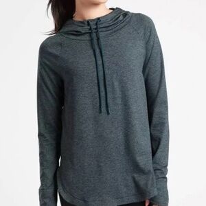 Athleta Uptempo Hoodie Green Grey Heather Size Medium